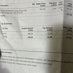 White Prada Linea Rossa Bucket Hat